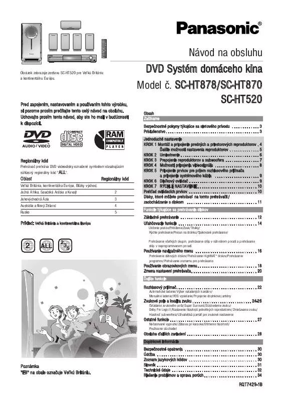 Mode d'emploi PANASONIC SCHT878