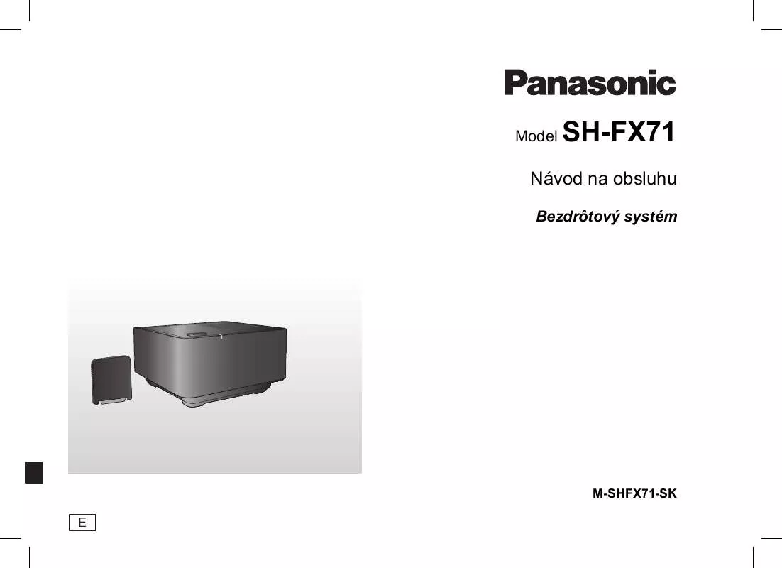 Mode d'emploi PANASONIC SHFX71