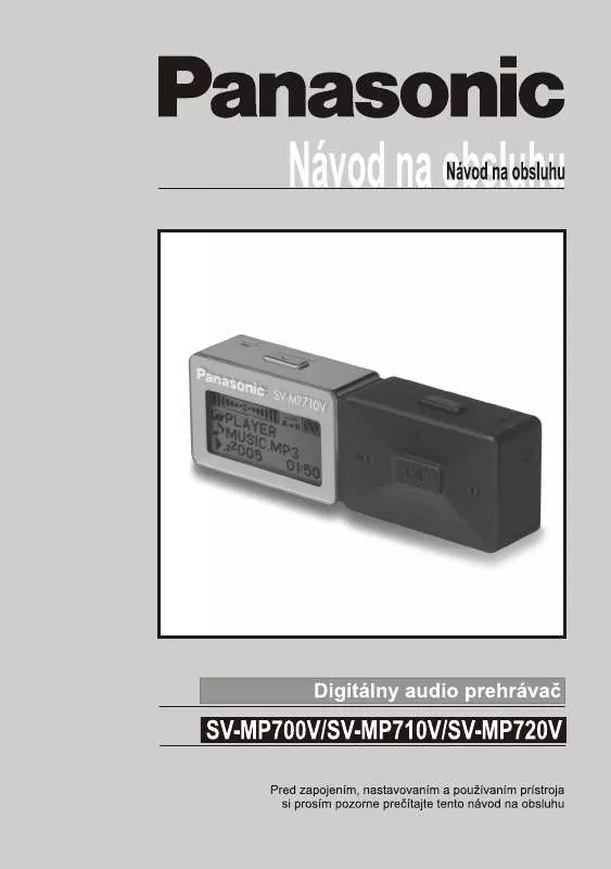 Mode d'emploi PANASONIC SVMP710V