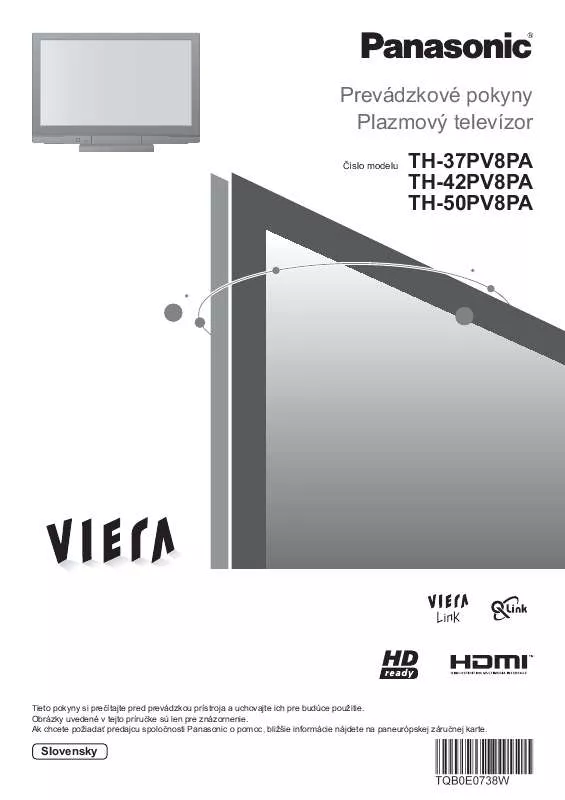 Mode d'emploi PANASONIC TH37PV8PA