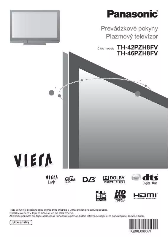 Mode d'emploi PANASONIC TH46PZH8FV