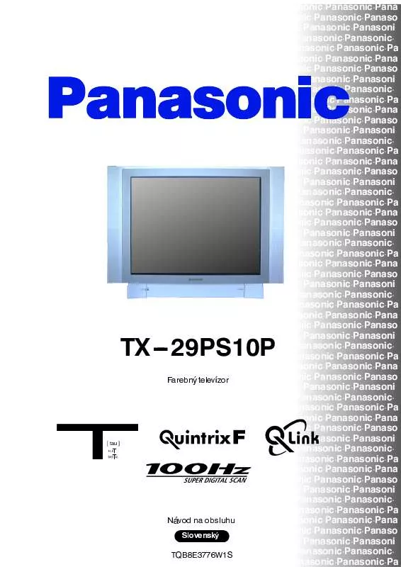 Mode d'emploi PANASONIC TX-29PS10P