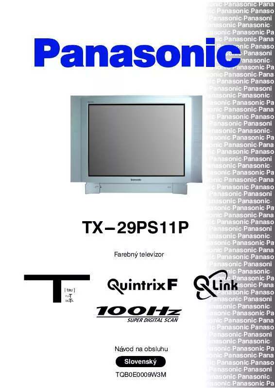 Mode d'emploi PANASONIC TX-29PS11P