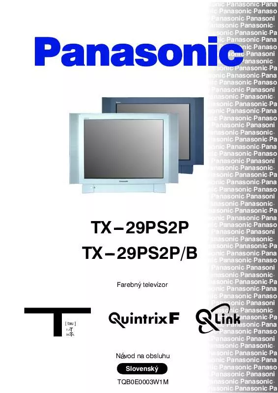 Mode d'emploi PANASONIC TX-29PS2P