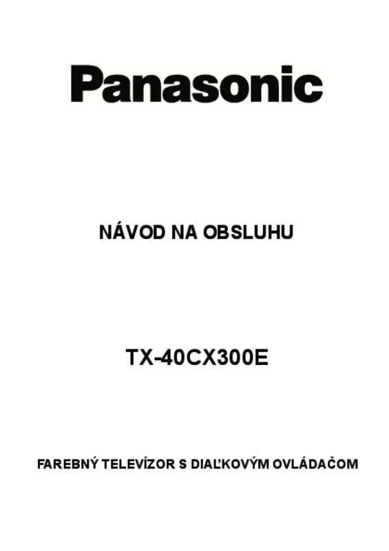 Mode d'emploi PANASONIC TX-40CX300E