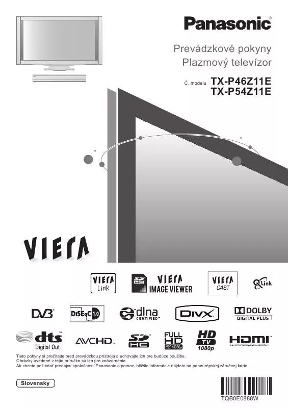 Mode d'emploi PANASONIC TXP46Z11E