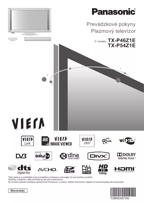 Mode d'emploi PANASONIC TXP54Z1E