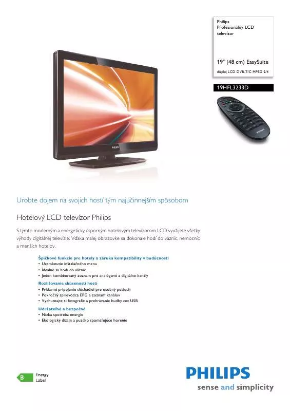 Mode d'emploi PHILIPS 19HFL3233D