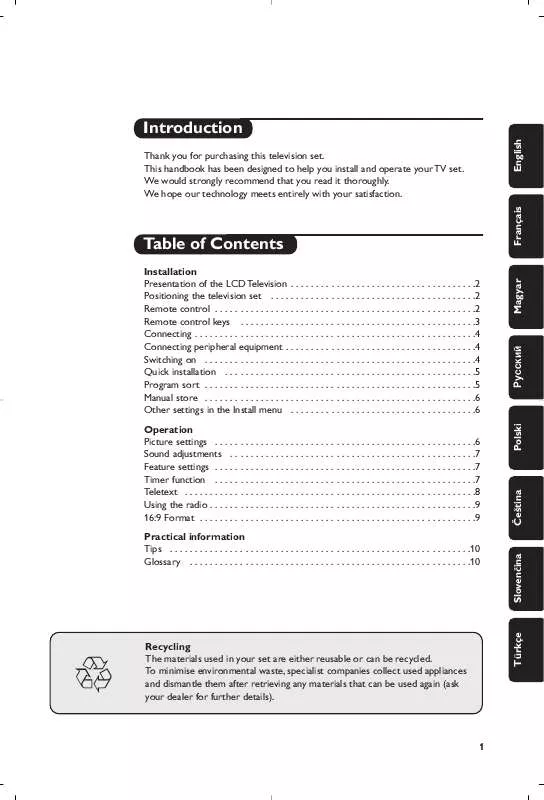 Mode d'emploi PHILIPS 20PF7846