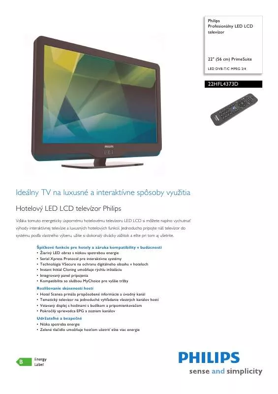 Mode d'emploi PHILIPS 22HFL4373D