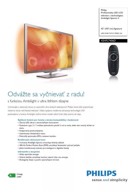 Mode d'emploi PHILIPS 42HFL7406D