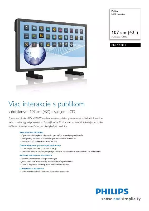 Mode d'emploi PHILIPS BDL4230ET