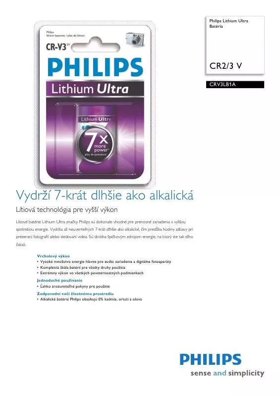 Mode d'emploi PHILIPS CRV3LB1A