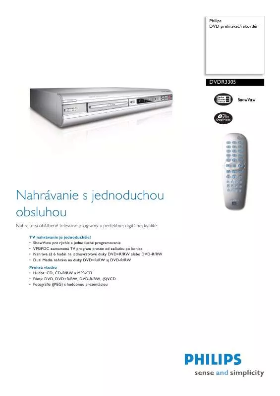 Mode d'emploi PHILIPS DVDR3305