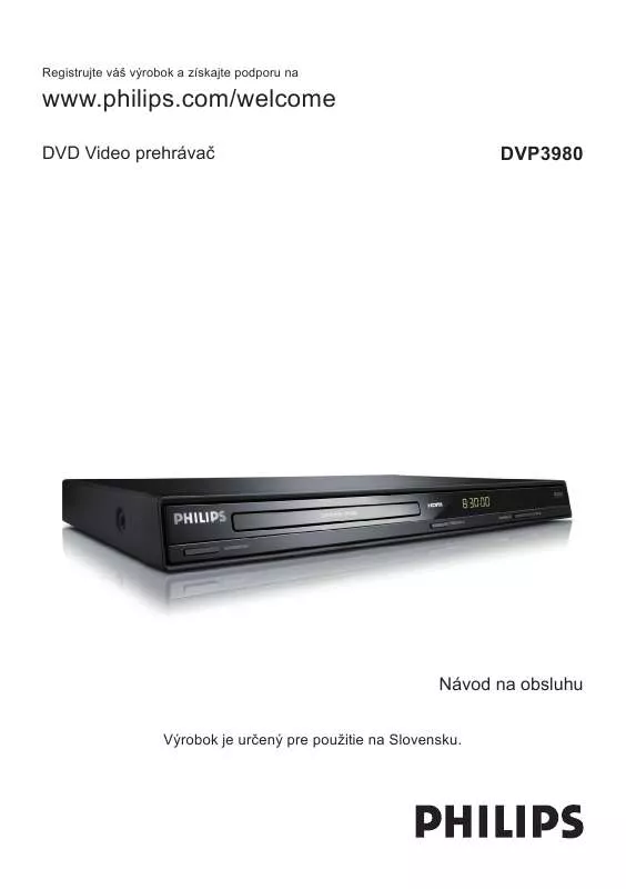 Mode d'emploi PHILIPS DVP3980