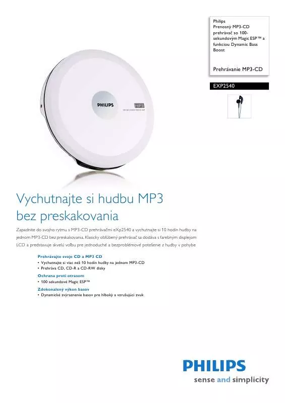 Mode d'emploi PHILIPS EXP2540