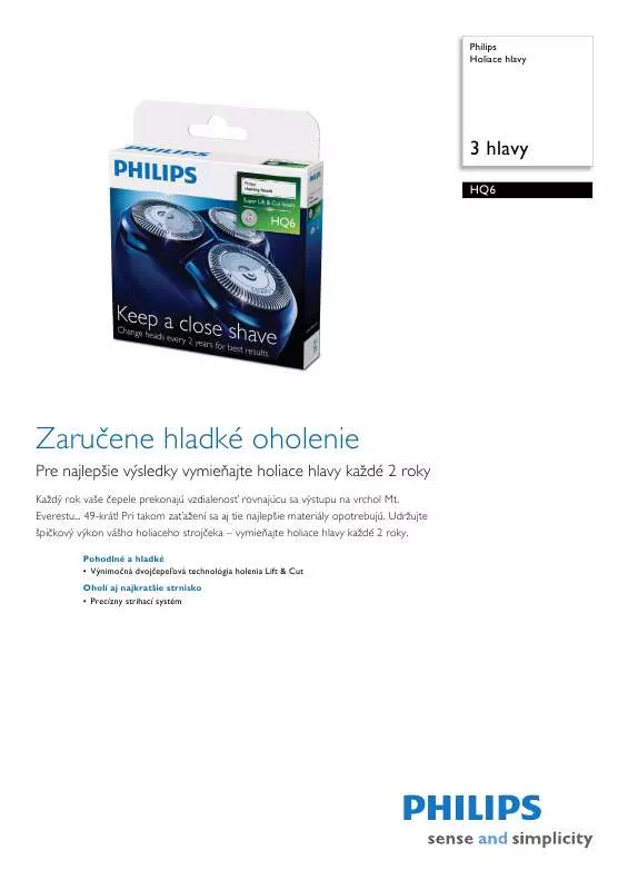 Mode d'emploi PHILIPS HQ6