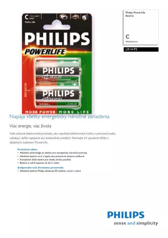 Mode d'emploi PHILIPS LR14-P2