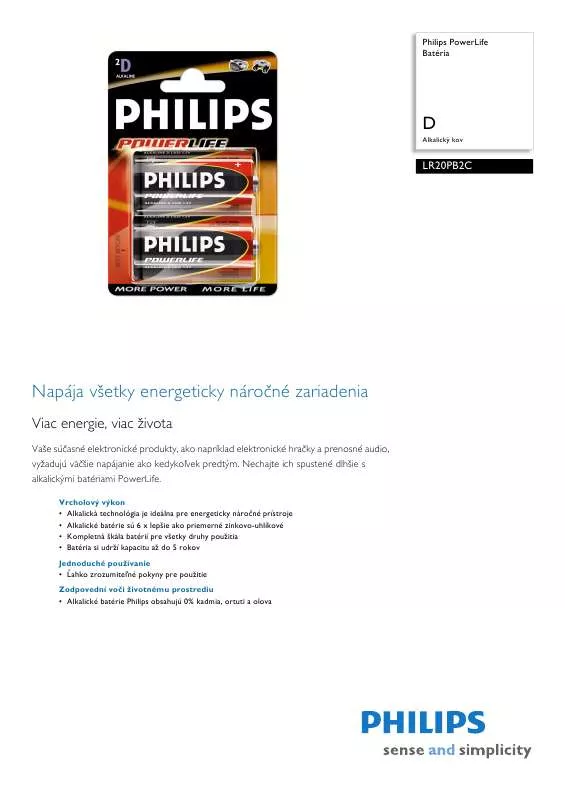 Mode d'emploi PHILIPS LR20PB2C