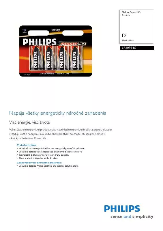 Mode d'emploi PHILIPS LR20PB4C