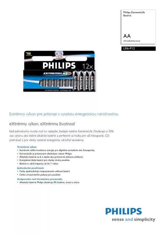 Mode d'emploi PHILIPS LR6-P12