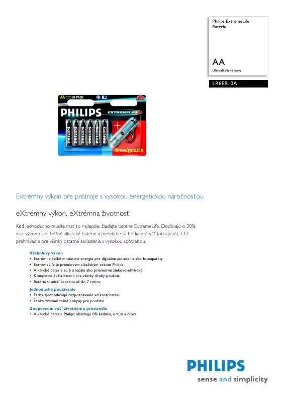 Mode d'emploi PHILIPS LR6EB10A