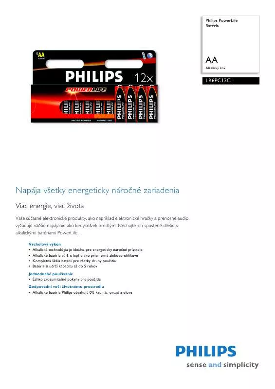 Mode d'emploi PHILIPS LR6PC12C