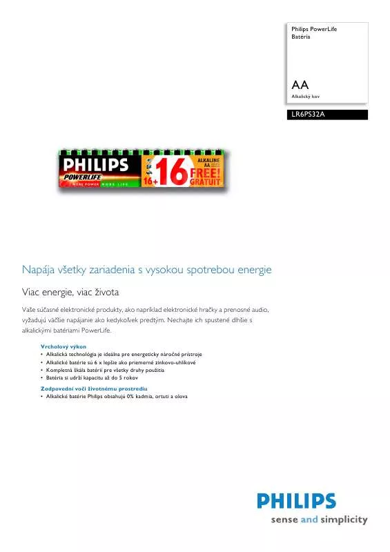 Mode d'emploi PHILIPS LR6PS32A