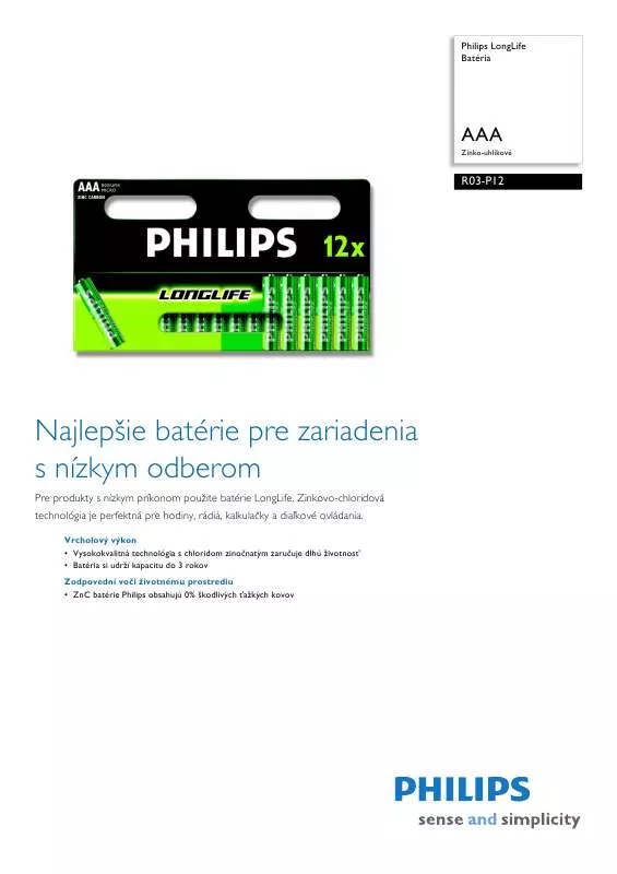 Mode d'emploi PHILIPS R03-P12