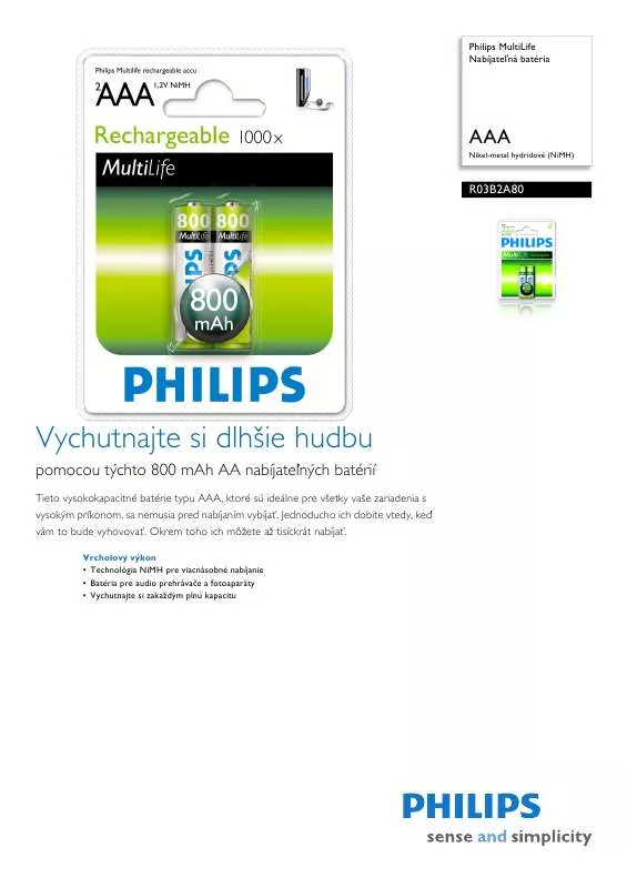 Mode d'emploi PHILIPS R03B2A80