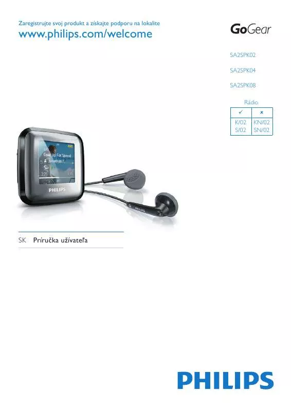 Mode d'emploi PHILIPS SA2SPK04SN