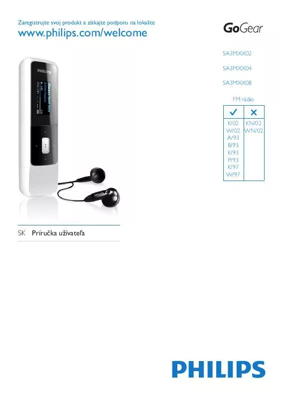 Mode d'emploi PHILIPS SA3MXX04KNOW