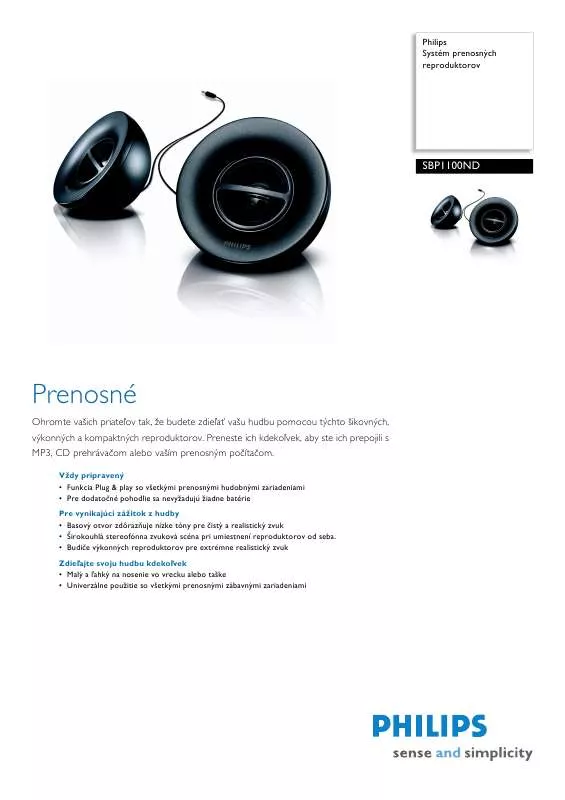 Mode d'emploi PHILIPS SBP1100ND