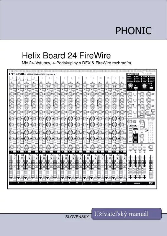 Mode d'emploi PHONIC HELIX BOARD 24 FIREWIRE