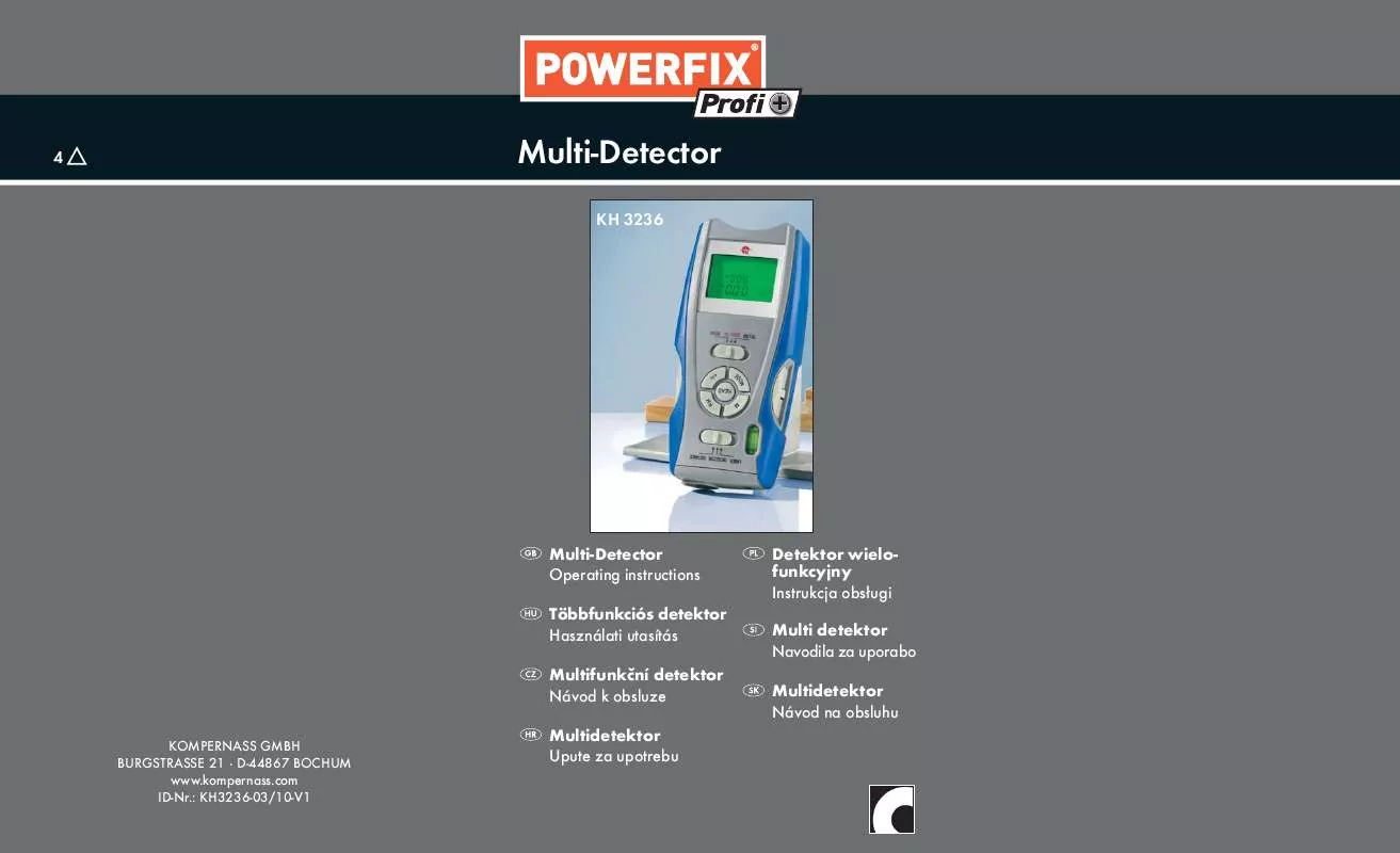 Mode d'emploi POWERFIX KH 3236 MULTI-DETECTOR