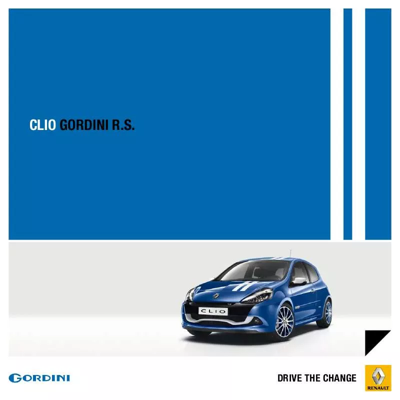 Mode d'emploi RENAULT CLIO GORDINI