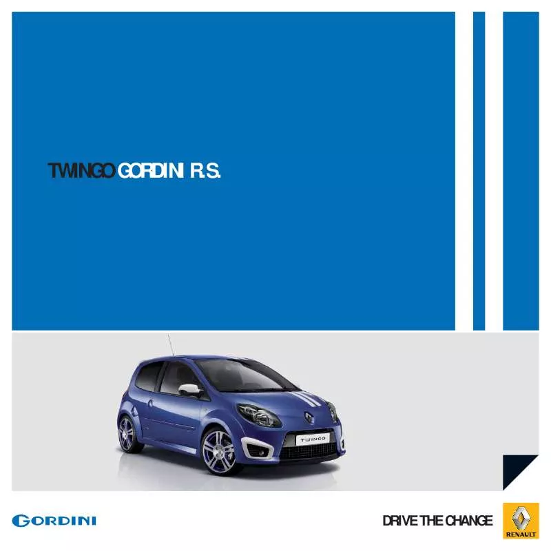 Mode d'emploi RENAULT TWINGO GORDINI R.S.