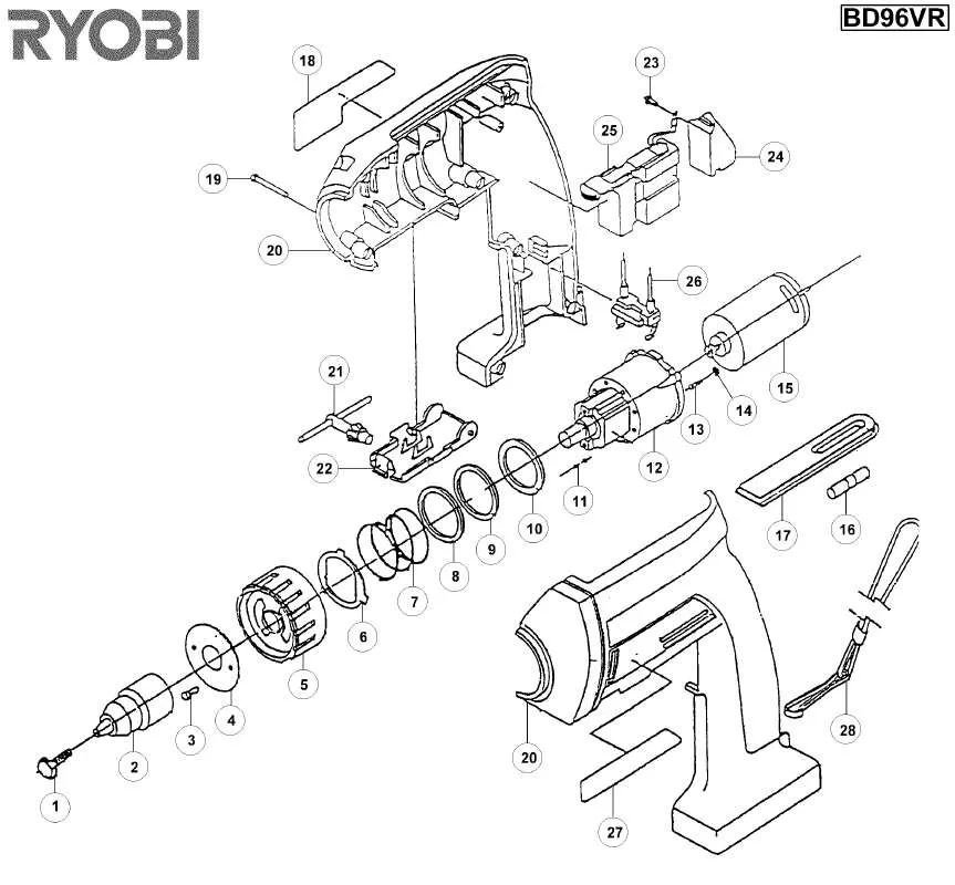 Mode d'emploi RYOBI BD96VR