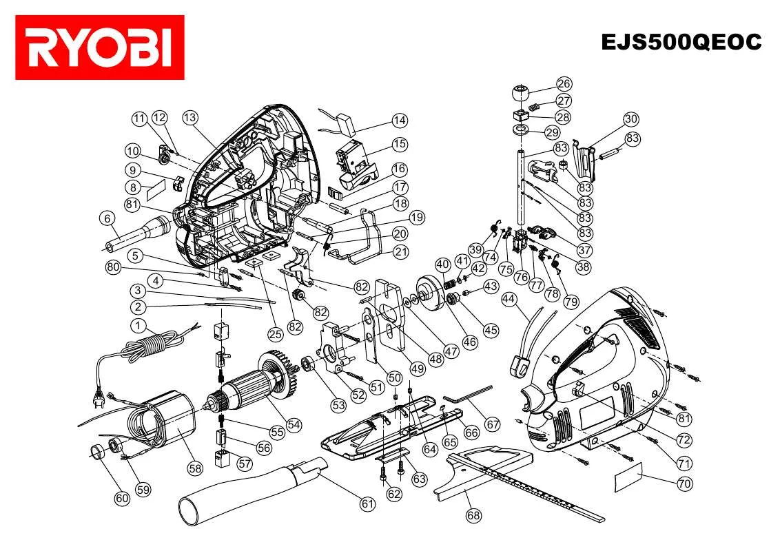 Mode d'emploi RYOBI EJS500QEOC