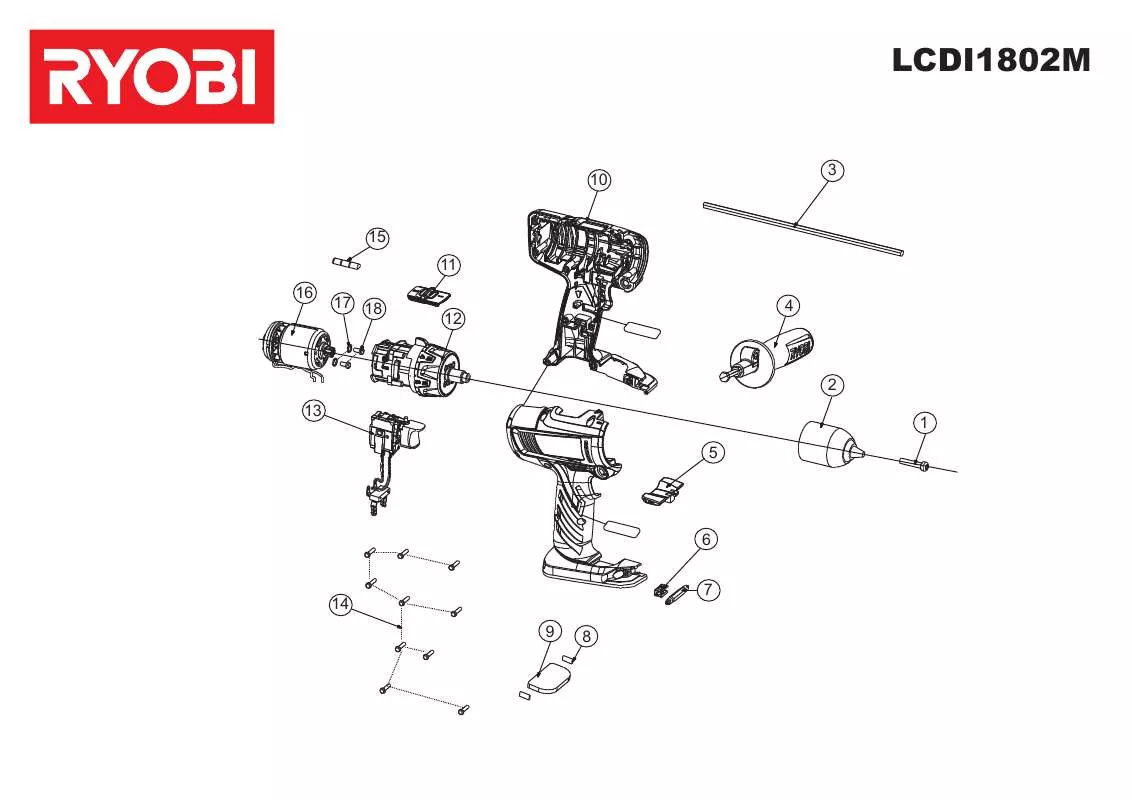 Mode d'emploi RYOBI LCDI1802M