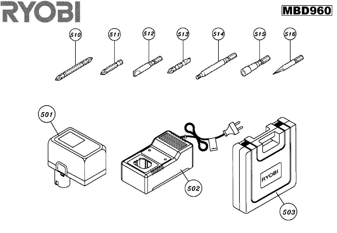 Mode d'emploi RYOBI MBD960