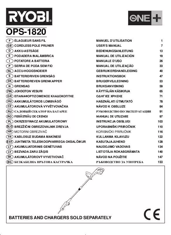 Mode d'emploi RYOBI OP-1820