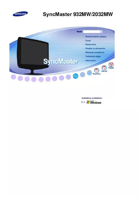 Mode d'emploi SAMSUNG SYNCMASTER 932MW