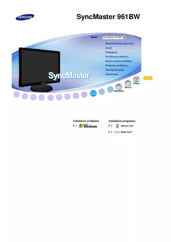 Mode d'emploi SAMSUNG SYNCMASTER 961BW