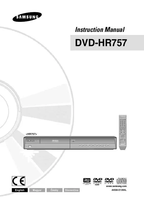 Mode d'emploi SAMSUNG DVD-HR757