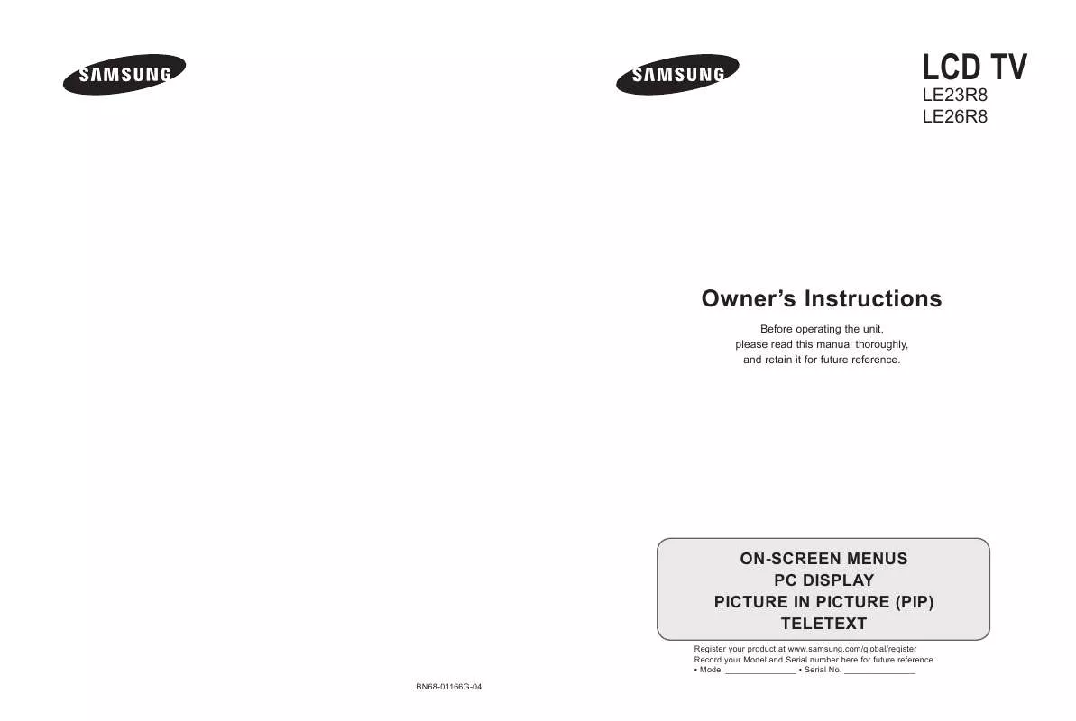 Mode d'emploi SAMSUNG LE23R81B