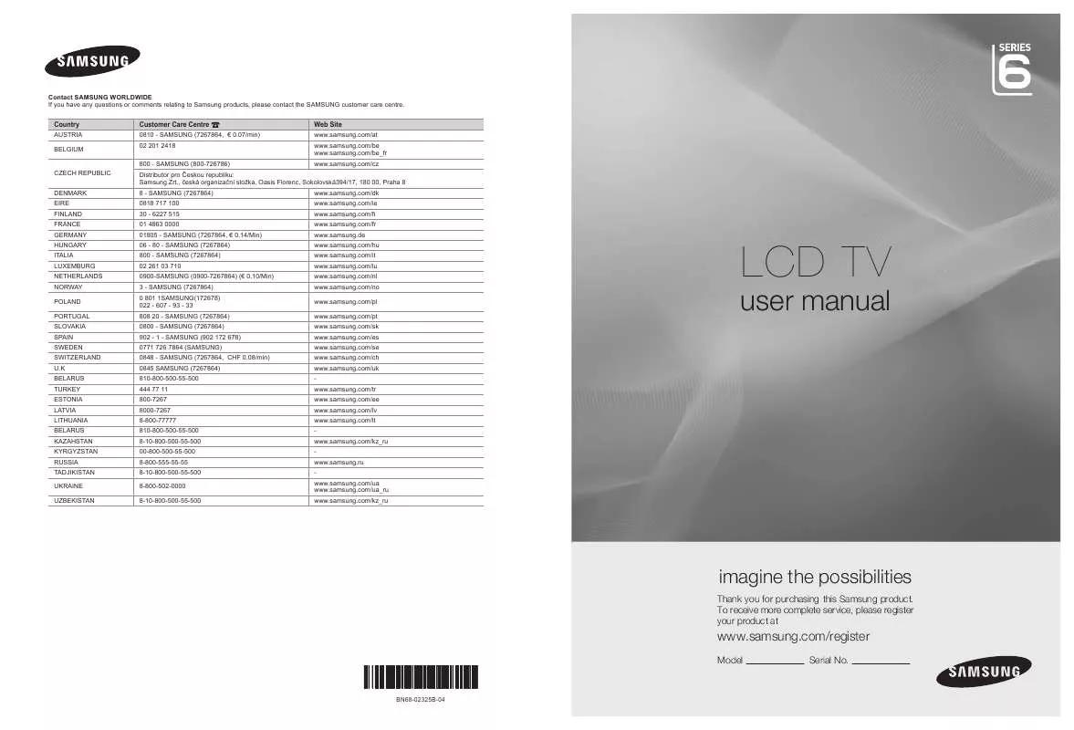 Mode d'emploi SAMSUNG LE55B652T4W