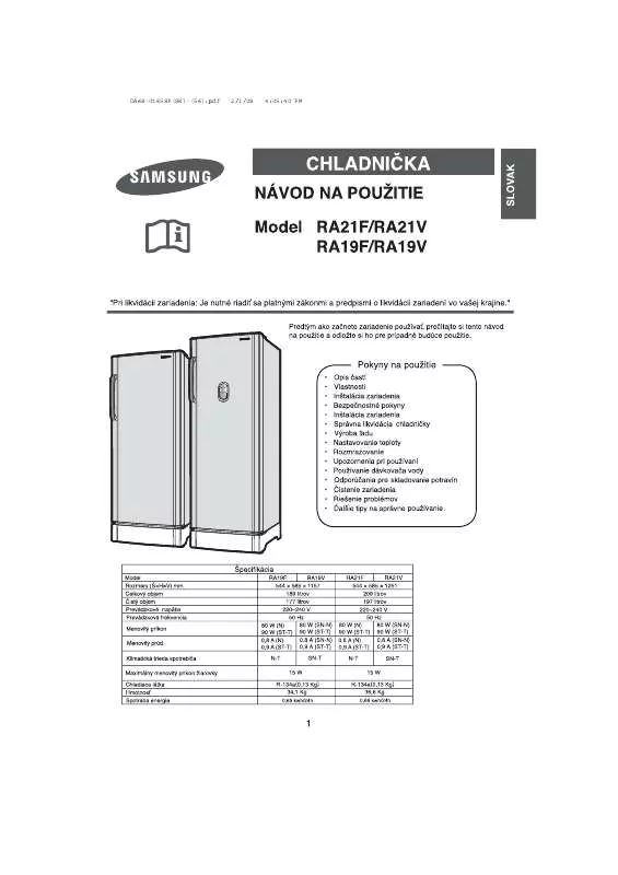 Mode d'emploi SAMSUNG RA21VASS