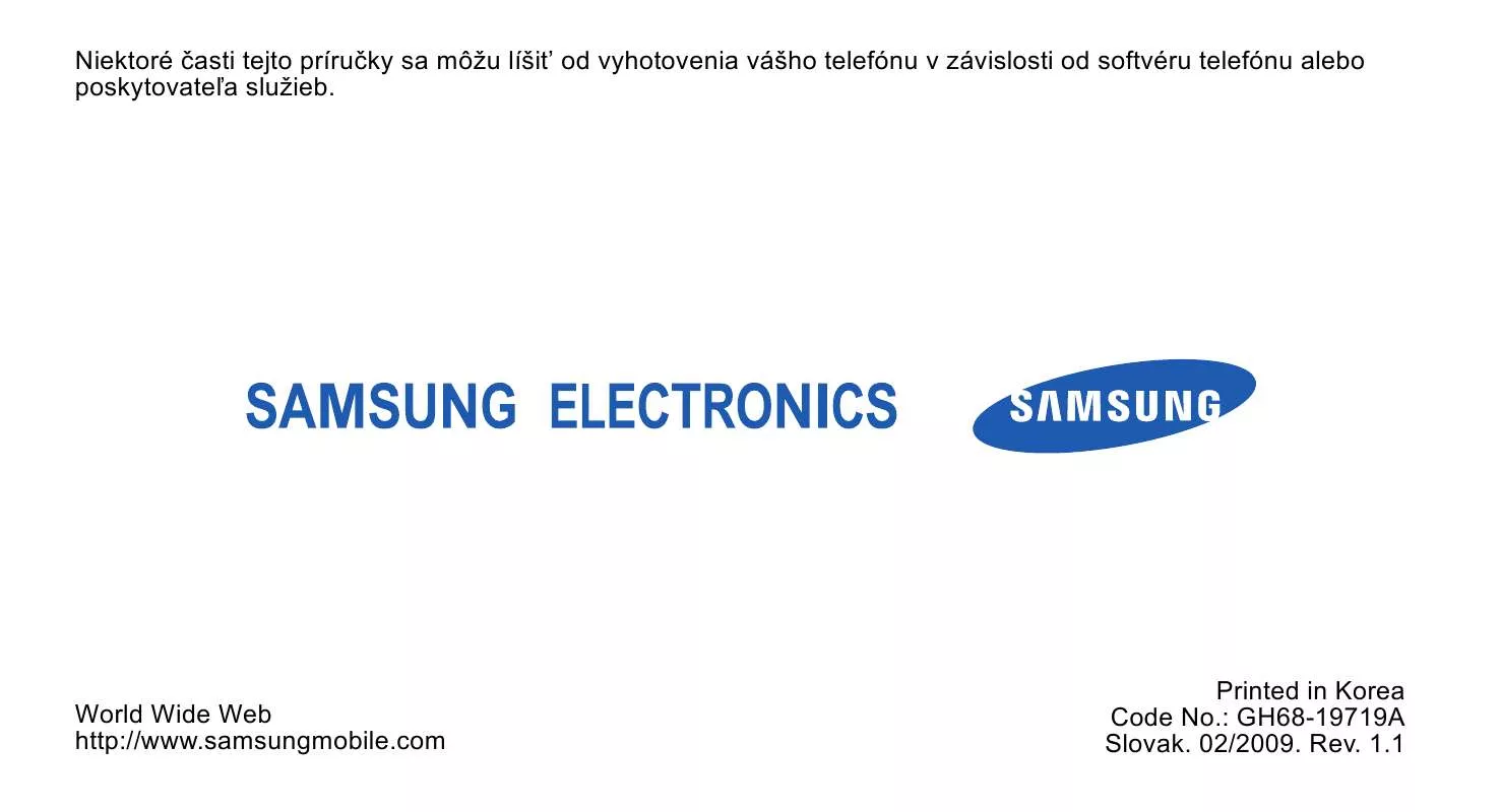 Mode d'emploi SAMSUNG SGH-L700