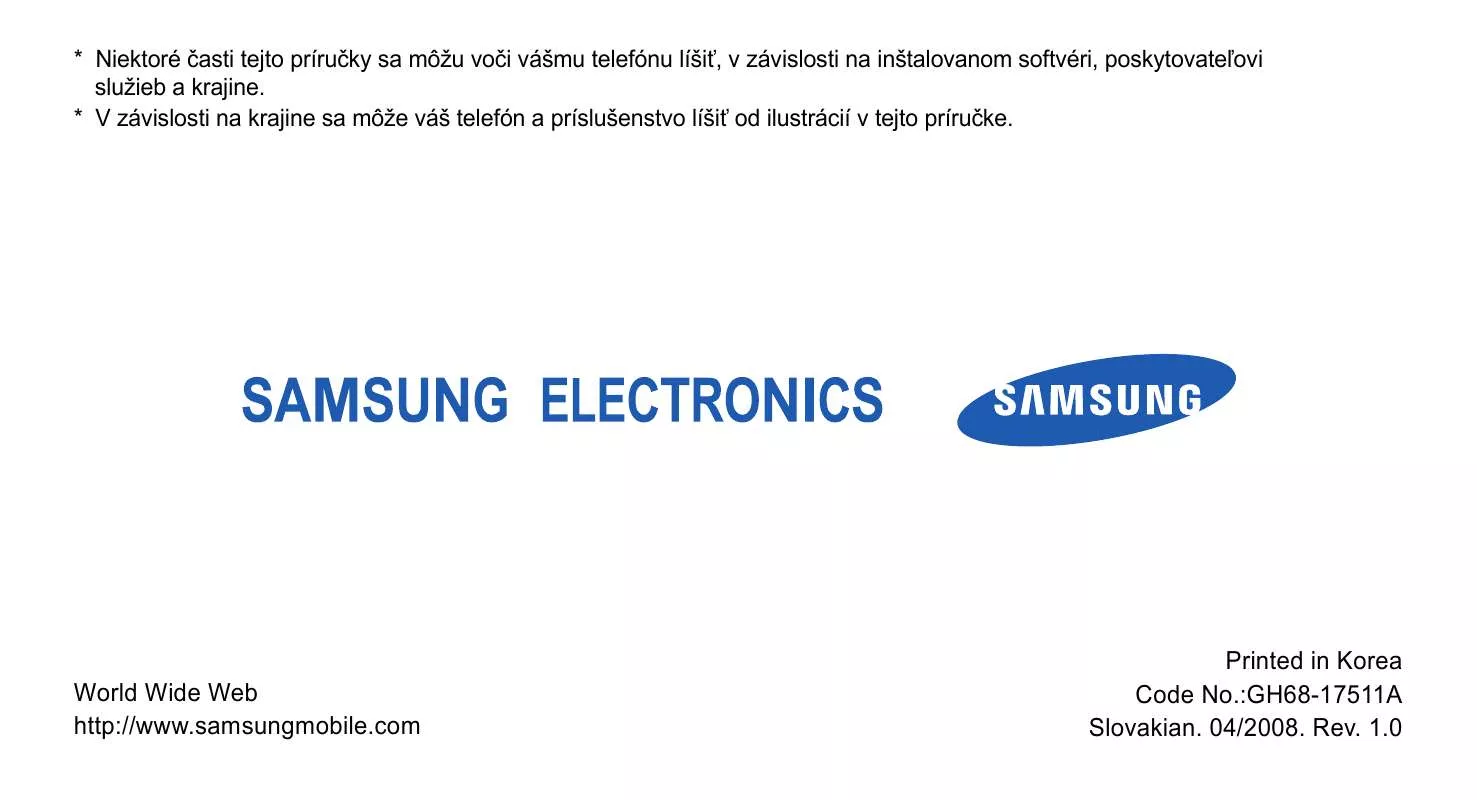 Mode d'emploi SAMSUNG SGH-U900G